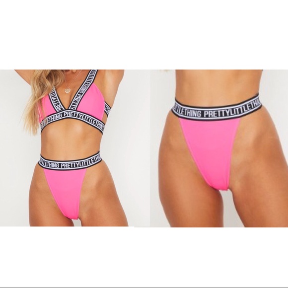 PrettyLittleThing Other - Pretty Little Thing Pink high leg bikini bottom M